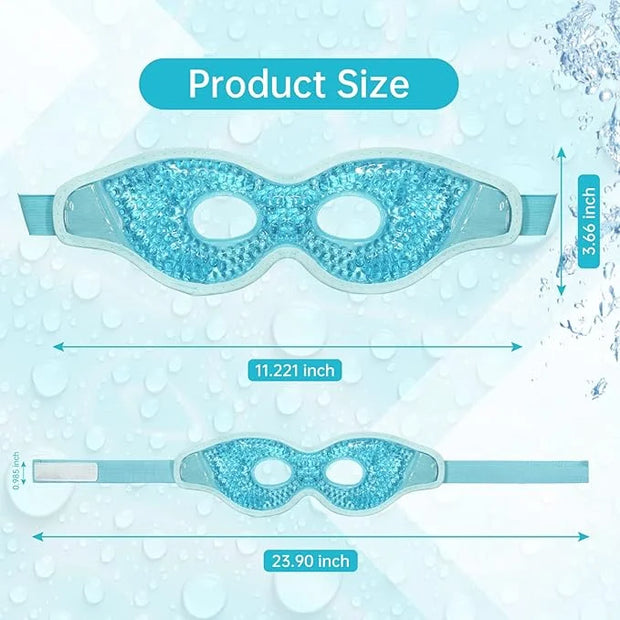 2 PCS Ice Eye Mask Reusable Ice Pack Hot/Cold Compress Gel Bead Cooling Mask for Puffiness/Dark Circles/Headaches/Migraine...