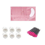 3x100 Packs- Lint Free Lash Extension Eye Gel Patches & Glue Rings Holder Eyelash Extension Rings & Eyelash Mascara Brushe...