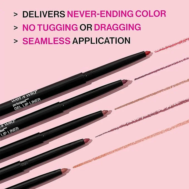wet n wild Perfect Pout Matte Retractable Gel Lip Liner Pencil, Rich Creamy Long Lasting Color, Well-Defined and Flawless ...