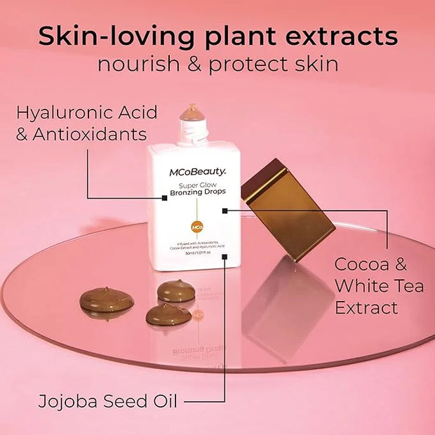 MCoBeauty Super Glow Bronzing Drops, Sun-Kissed Glow for Hydrated Radiance, Vegan, Cruelty Free Cosmetics - Product Image