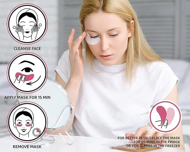 Jakuva 29 Pairs Under Eye Patches, Collagen Eye Mask Eye Patches for Dark Circles and Puffy Eyes, Reduce Wrinkles, Eye Mas...
