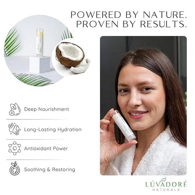 Ultra Big Lip Balm Stick Coconut– Natural Waterproof Lip Moisturizer for Dry, Chapped Lips – Nourishing and Hydrating Form...