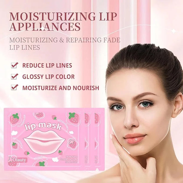 Sulily 30 Pairs Strawberry Lip Masks&Gold Dust Light Green Eye Masks,Crystal Collagen Eye Patches for Puffy Eyes,Moisturiz...
