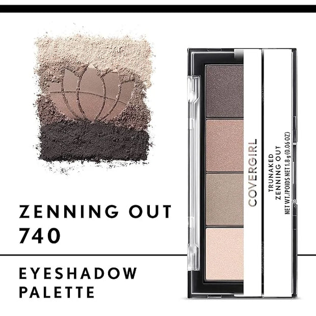 COVERGIRL TruNaked Quad Eyeshadow Palette, Zenning Out, 6 Shades, 0.06 Fl Ounces, Shimmer Fade-Proof Formula, Pigmented Sh...