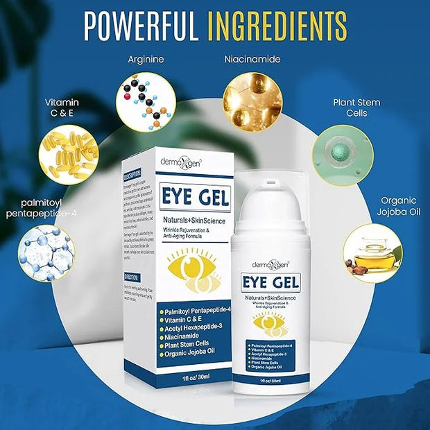 Turmeric + Vitamin C Eye Cream & Peptide Eye Gel – Hydrating & Soothing Formula for Under Eye Care, Puffiness & Fine Lines...