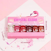 6 Pcs Colorful Fat Lip Oil Hydrating Lip Gloss Set with Long-lasting and Moisturizing Glass Water Lip Stain for Lip Care a...