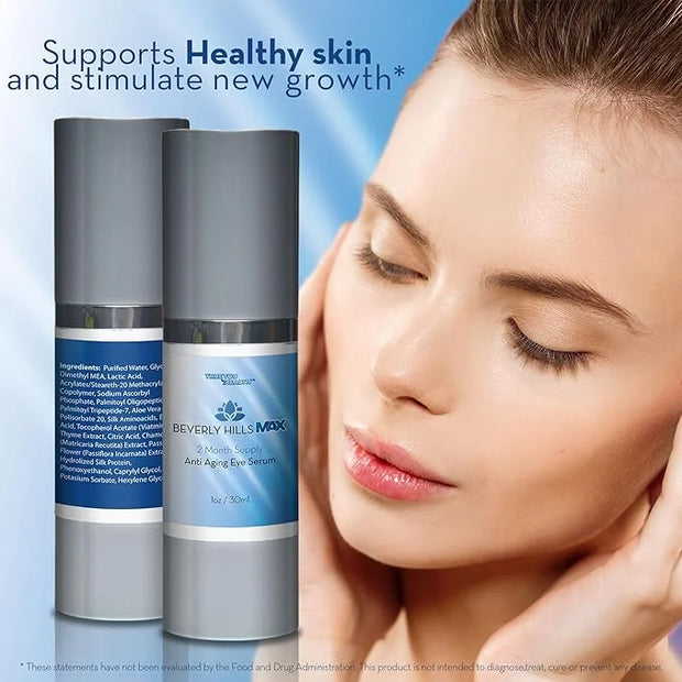 Beverly Hills Max Serum - 2 Month Supply - Anti Aging Eye Serum - Help Revive Tired Skin with Alpha Hydroxy Acids, Vitamin...