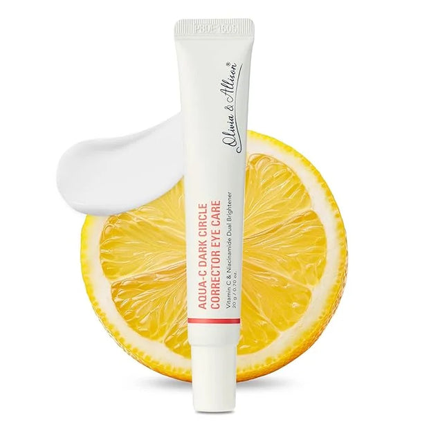 Olivia & Allison Dark Circle Corrector Eye Serum - Vitamin C, Squalane & Niacinamide for Brightening & Revitalizing (0.70 ...