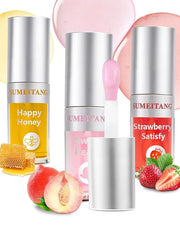3Pcs Hydrating Lip Oil Set，Non-sticky Lip Oils Gloss Lip Balm Lip Care，Deeply Nourishing and Repairing Prevents Lips Chapp...