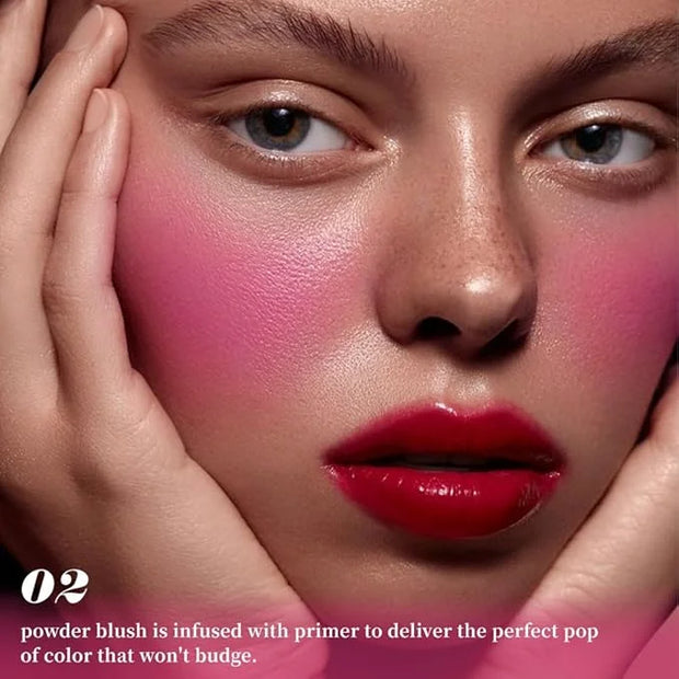 Single Rose Pink Matte Blush for Cheeks Face Blushes Makeup Palette, Rose Bean Monochrome Cream Blushes Palette Makeup for...