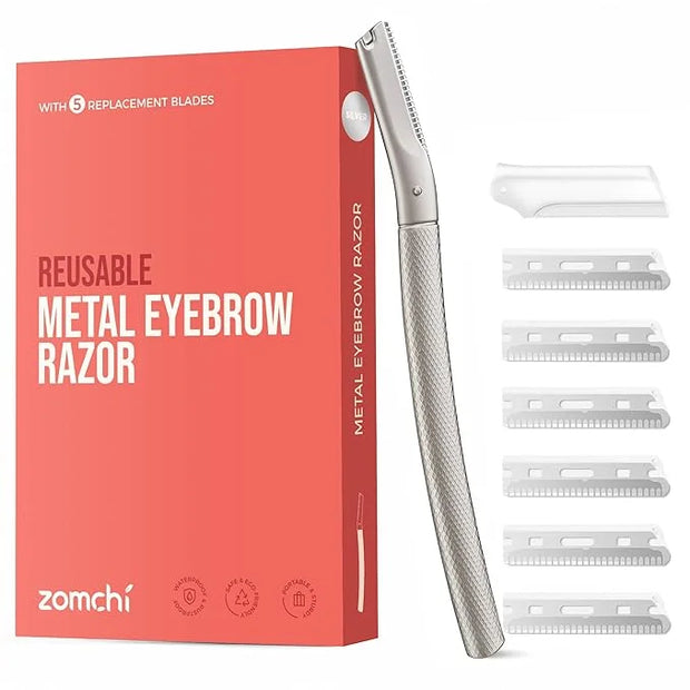 ZOMCHI Eyebrow Razor, Face Razors for Women&Men, Eyebrow Trimmer Shaper with Precision Cover,Facial Shaver with 6 Blades (...