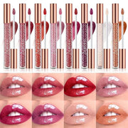 Rose Red Lip Gloss Lip Plumper Gloss Tinted Glitter Lipgloss Lip Oil Teens Moisturizing Lipstick Lip Balm High Shine And V...