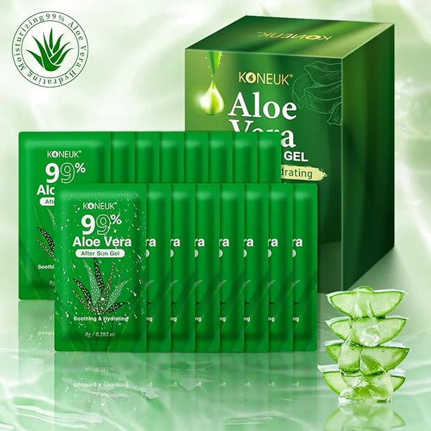 30 Pack Aloe Vera Gel for Face, Hair, Skin, Sunburn Relief, 99% Pure Aloe Vera Gel for After Sun Skin Care Relief, Bulk Al...