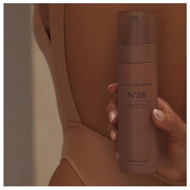'+ Lux Unfiltered N°36 ORIGINAL Supernatural Tanning Mousse Foam in Blood Orange, Quick + Immediate Sunless Fake Tan, Self...