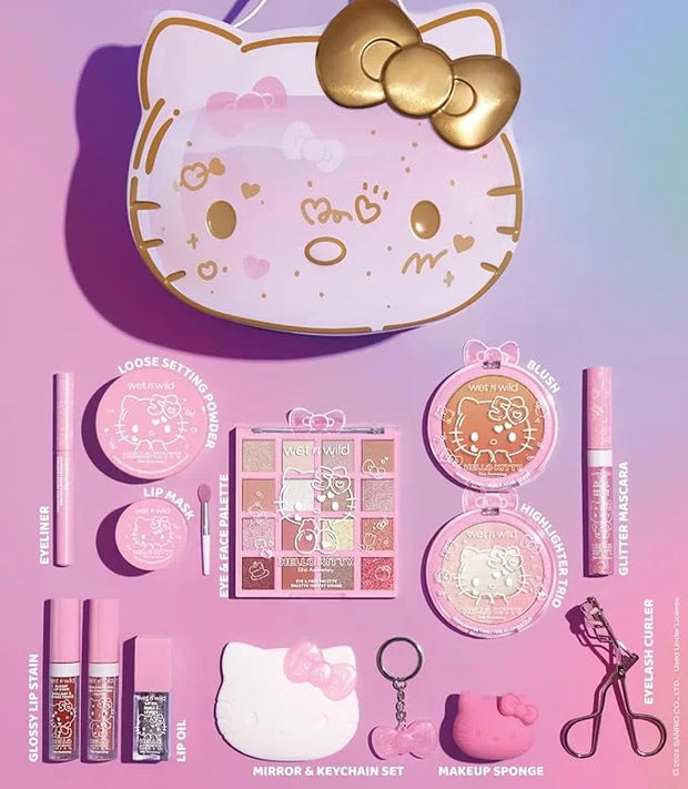 wet n wild Hello Kitty PR Box, Makeup Set with Versatile Unique looks, 2-Layered Keepsake Box, Buildable & Blendable Formu...