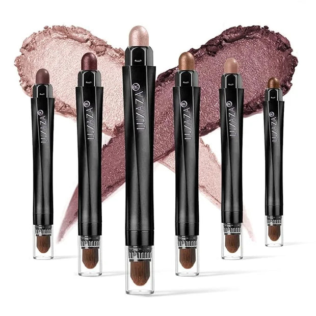 6PCS Cream Eyeshadow Stick Makeup Sets, Metallic And Matte Shimmer Eye Shadow Eye Brightener Stick Pencil Crayon, A05-Wine...
