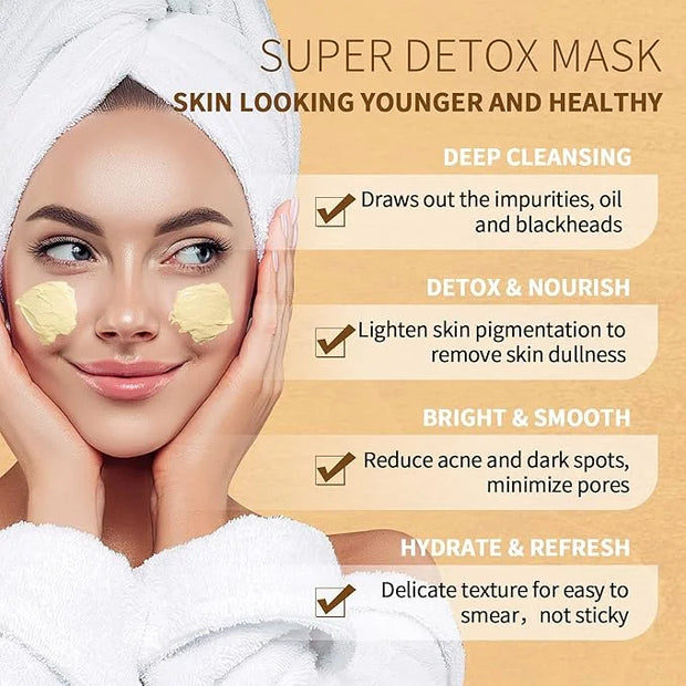 Vitamin C Face Mask with Kaolin Clay and Turmeric for Dark Spots, Dull Skin, Skincare Facial Mask for Controlling Oil and ...