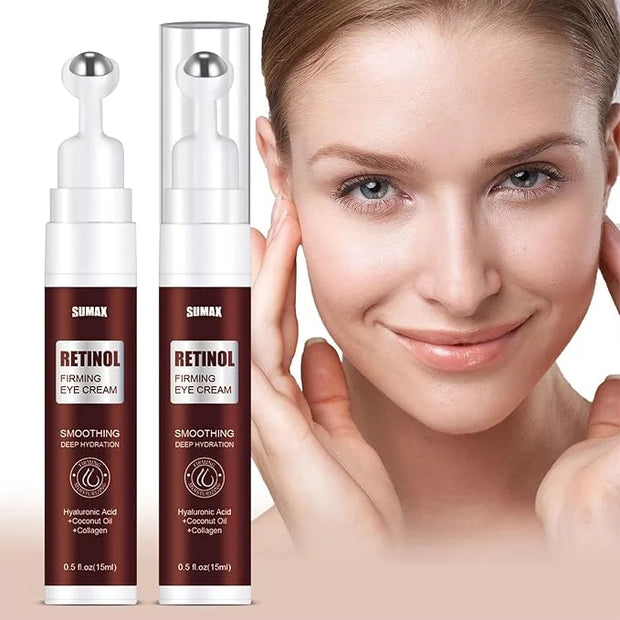Advanced Retinol Eye Cream With Hyaluronic Acid,Coconut Oil and Collagen,Under Eye Cream for Dark Circles, Reduces Puffine...