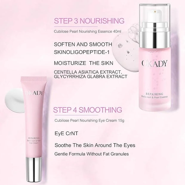 7-In-1 Skincare Gift Set With Facial Cleanser, Toner, Serum, Eye Cream, Lotion, Cream&Sleep facial mask, Moisturizing Skin...