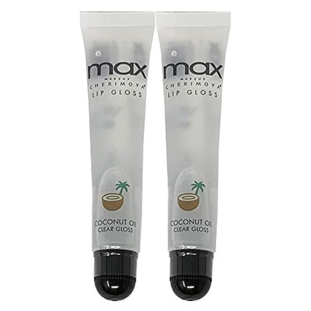 Cherimoya (2Pack) MAX Makeup Lip Polish Coconut Oil Clear Gloss - Product Image