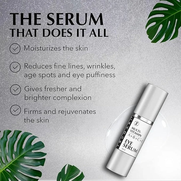 Eye Serum, Multi-Vitamin Skin Care Serum with Vitamins A, B, C and E, Rejuvenating Dark Spot Remover for Face and Under Ey...