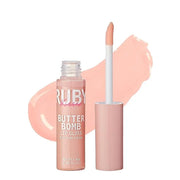 Ruby Kisses Lip Gloss Butter Bomb Gloss Non-Sticky Lip Gloss Vitamin E Natural Nude Lip Makeup - 7.8mL (0.26 US fl.oz) (Fa...