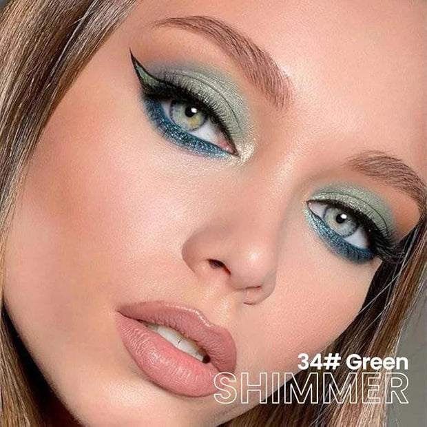 evpct Green Shimmer Cream Eye Shadow Brightener Sticks Set for Eyes, Green Shimmery Matte Pencil Eye shadow Applicator Sti...
