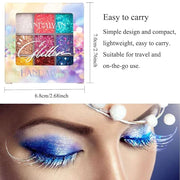 Glitter Eyeshadow Palette - Shimmer Purple Pink Blue Colorful Eyeshadow, Lip Face Eye Glitter Makeup - Lasting Waterproof ...