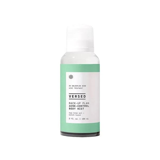 Versed Back-Up Acne Control Body Mist - All Over Blemish Spot Treatment + Salicylic Acid Spray with Tea Tree Oil & Witch H...