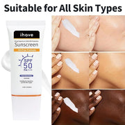 iHave Face Sunscreen, Travel Size SPF 50 Sunscreen with Broad Spectrum UVA UVB Protection, Oil-Free Fast-Absorbing Sunbloc...