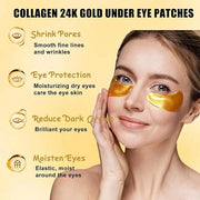 30 Pairs Lip & Eye Masks Set - 24K Gold Crystal Collagen Eye Pads, Moisturizing Lip Pads, Anti Wrinkle Patches for lip, Ey...