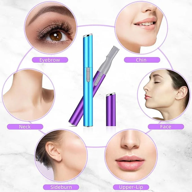 Chumia 2 Pcs Electric Eyebrow Trimmer Women Precision Face Razors Mini Shaver with Comb Christmas Women Gift Battery Opera...