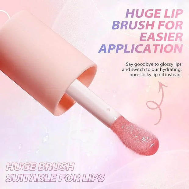 LANGMANNI Moisturizing Lip Oil,No-Sticky Lip Gloss Lip Balm Lip Care,Fruit Flavoured Lip Oil For Dry Lip's Moisturizing Hy...