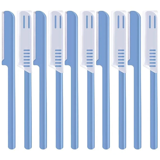 Women's Facial Razor Eyebrow Shaver Razor Brow Shaper Eyebrow Trimmer Dermaplaner Shaping Tool with Cover (Blue) - Product...