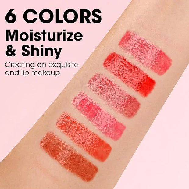 AZEN 6 Pack Lip Gloss Bulk Set, Shimmery Lip Gloss for Women and Girls With Rich Varied Colors - Product Image