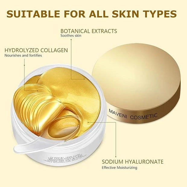 24k Gold Vitality-Fill Eye Patches (30 Pairs)|Anti-Aging Hydra-Gel Under Eye Patches, Boost Lift & Firm the Look of the Ey...