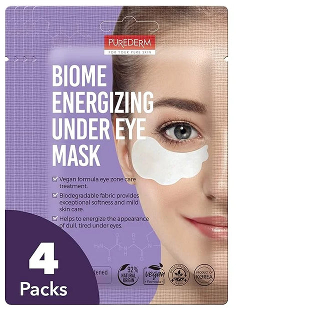 Purederm Biome Energizing Under Eye Mask (4 Pack) – Rich Biome Under Eye Patches for improving skin barrier & Moisturizing...