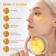 Enaskin Naturals Under Eye Patches Dark Circles Under Eye Masks for Puffiness - 24K Gold Eye Gel Pads Retinol Collagen Hya...