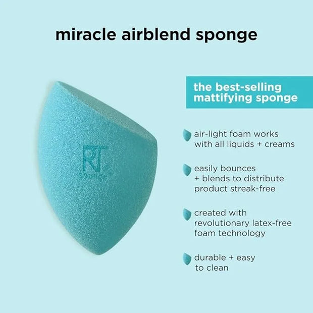 Real Techniques 6 Pack Assorted Makeup Blending Sponges, 3 Miracle Makeup Sponges, For Blending, Baking, And Setting, Use ...