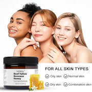 Beef Tallow and Honey Face Moisturizer for Face & Body - Organic Beef Tallow Moisturizer with Tallow and Beeswax & Honey, ...