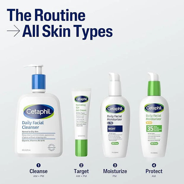 Cetaphil Face Moisturizer, Daily Oil Free Facial Moisturizer with SPF 35, For Dry or Oily Combination Sensitive Skin, Frag...