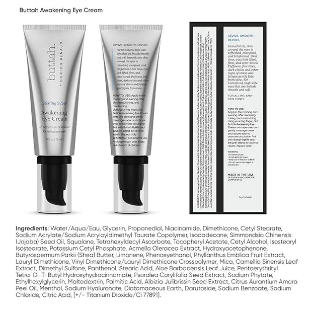 Buttah Skin Awakening Eye Cream for Dark Circles and Puffiness - Anti Aging Eye Care Cream - Eye Cream For Wrinkles - Nour...
