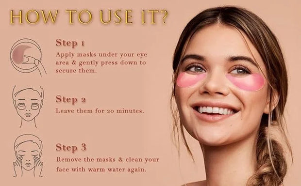 Under Eye Patches - 5 in 1 Under Eye Mask Hyaluronic Acid & Collagen,Under Eye Face Mask,Dark Circles and Puffy Eyes, Unde...