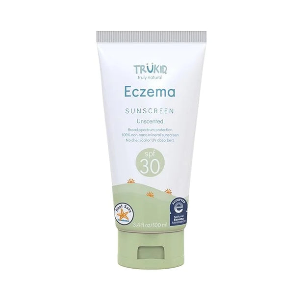TruKid Eczema SPF30 Face Sunscreen Unscented 3.4oz Baby Sunscreen, Natural Ingredients Kids Sunscreen, Reef-Friendly Trave...