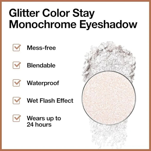 Monochrome Pressed Eyeshadow, Waterproof Neutral Powde Mini Shimmer Silver White Eyeshadow, sombras para ojos, Talc, Parab...