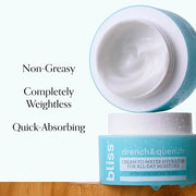 Bliss Drench & Quench Hyaluronic Acid Moisturizer | Cream to Water Face Cream| Deep Hydration, Plumps Skin | Clean Vegan &...