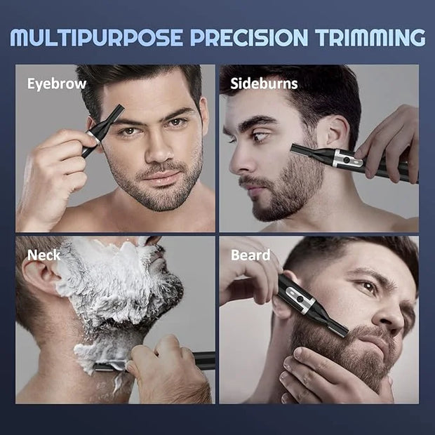 Eyebrow Trimmer Electric Eyebrow Razor for Men, Rechargeable Facial Hair Shaver Painless Detail Trimmer with Rinseable Bla...