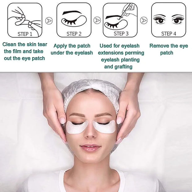 50 Pairs Under Eye Pads, Lint Free Lash Extension Eye Gel Patches for Beauty Salon False Eyelash Extensions Grafting, Hydr...