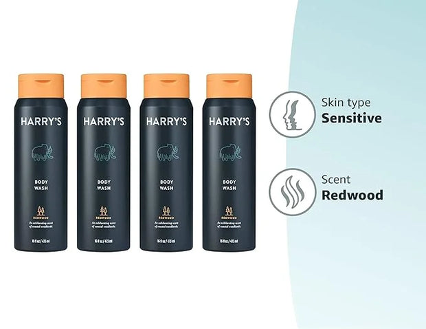 Harry's Body Wash for Men, Redwood, 16 Fl Oz (Pack of 4) - Packaging May Vary - Product Image