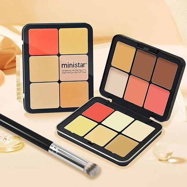 12 Colors Cream [Blush Contour Concealer Highlighter] Makeup Palette for Cheeks - All in One Makeup Palette Kit with Brush...